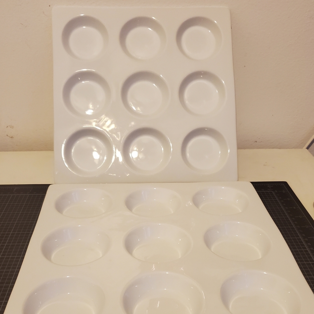Pier 1 Imports "Tasting Party" Set/2 Porcelain EUC